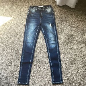 KanCan for Maurices Dark Wash Estilo High Rise Skinny Jeans Size 24, Inseam 31”